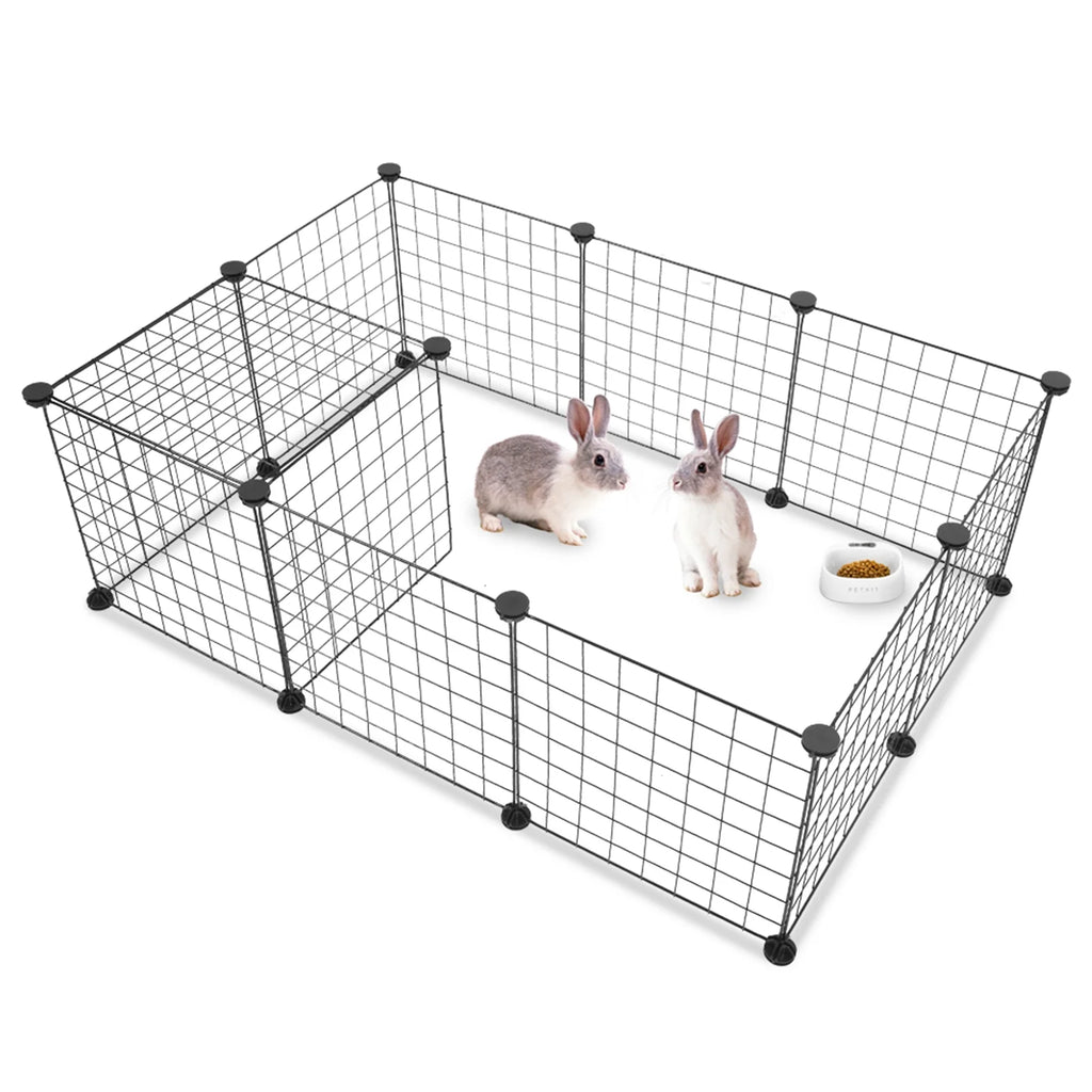 12 Pieces Small Animal Cage Indoor Portable Metal Wire Yard Fence N810895