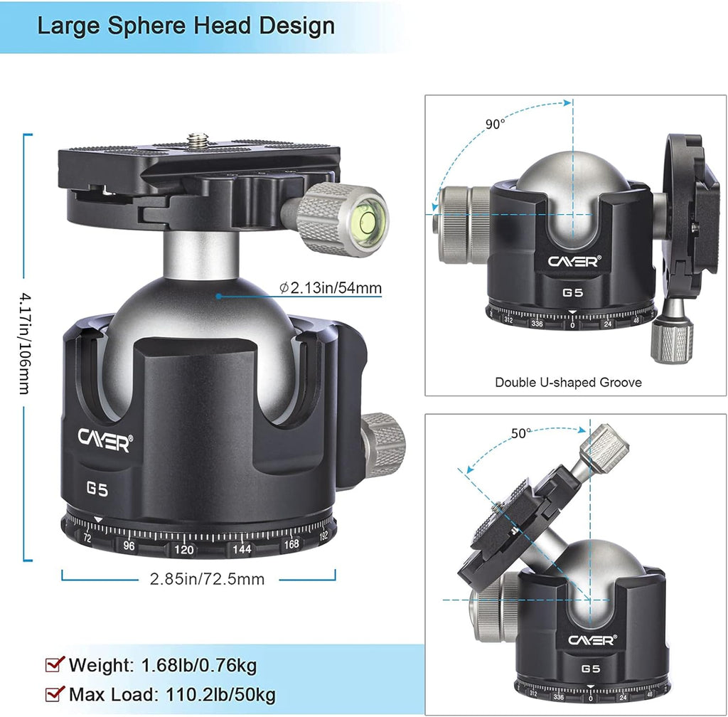 G5 Low Profile Ball Head Tripod Head Camera Mount P117984