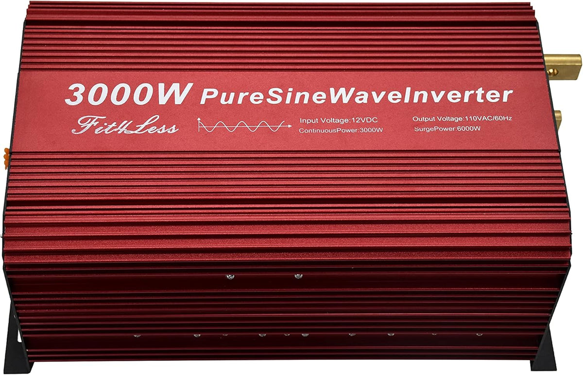 DC12V to AC110V60Hz Pure SINE Wave Power Inverter 3000W with LCD Wire Remote KIT B292
