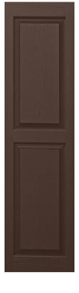 Brown Raised Panel Vinyl Exterior Shutters X954035
