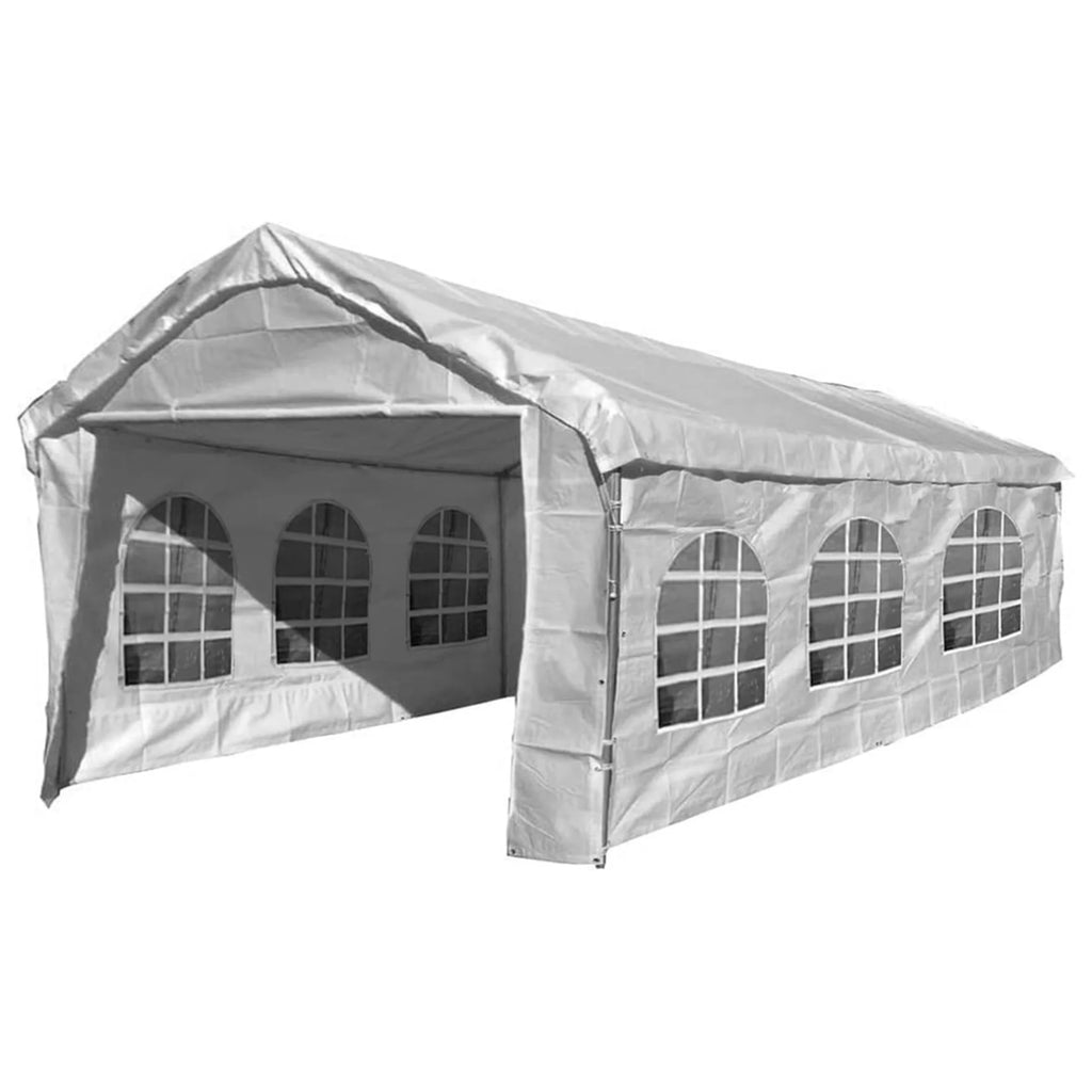White 10X20 Canopy Tarp Set 5pc Valanced Tarp Kit Carport X14564