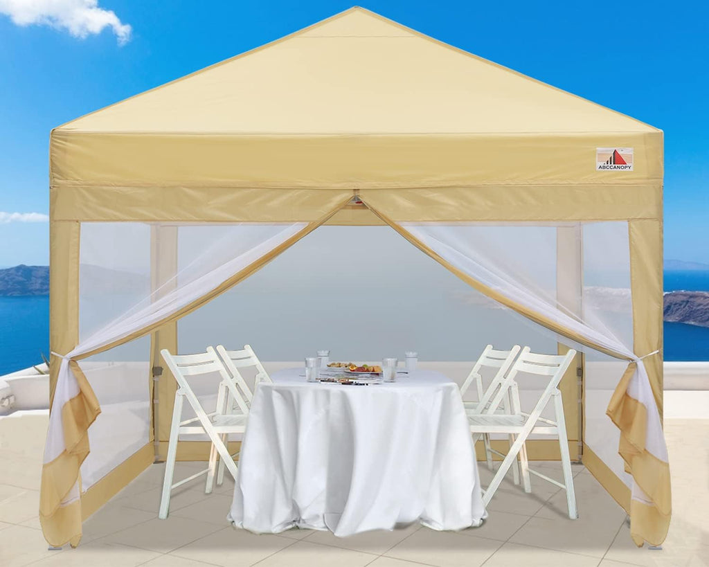 10x10 Pop up Canopy Tent with Mesh Walls and Carry Bag C68893