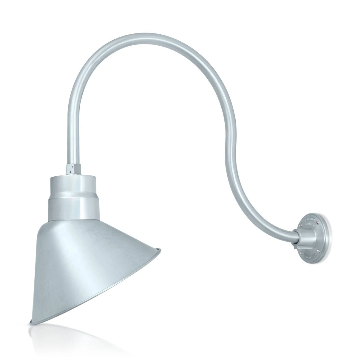 Galvanized Wall Sconce Sign Light Fixture with 24in Extension Arm, 9W 900lm A19 LED Bulb Q292844