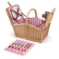 Red/White Plaid Willow Basket K403907