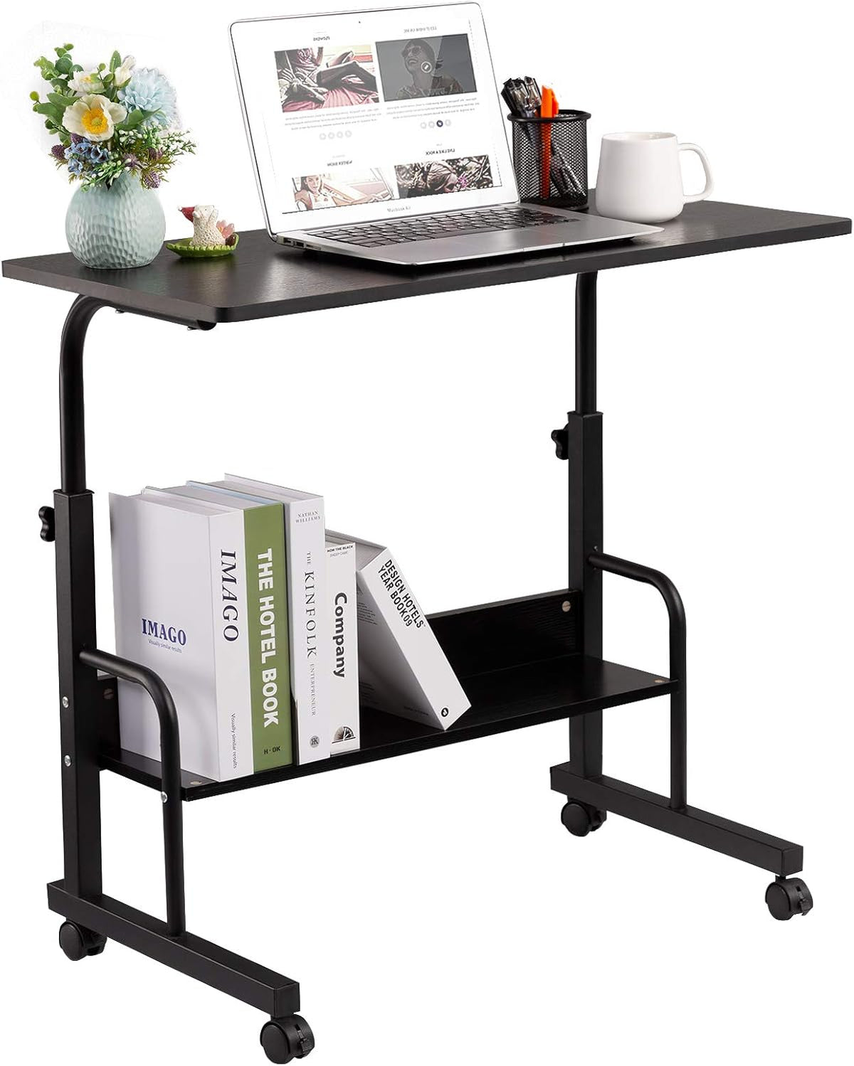 Mobile Side Table with Wheels (Oak) R9808