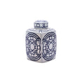 Blue & White Square Tea Jar I7901