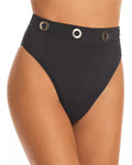 Black Grommet Bikini Bottom V99758