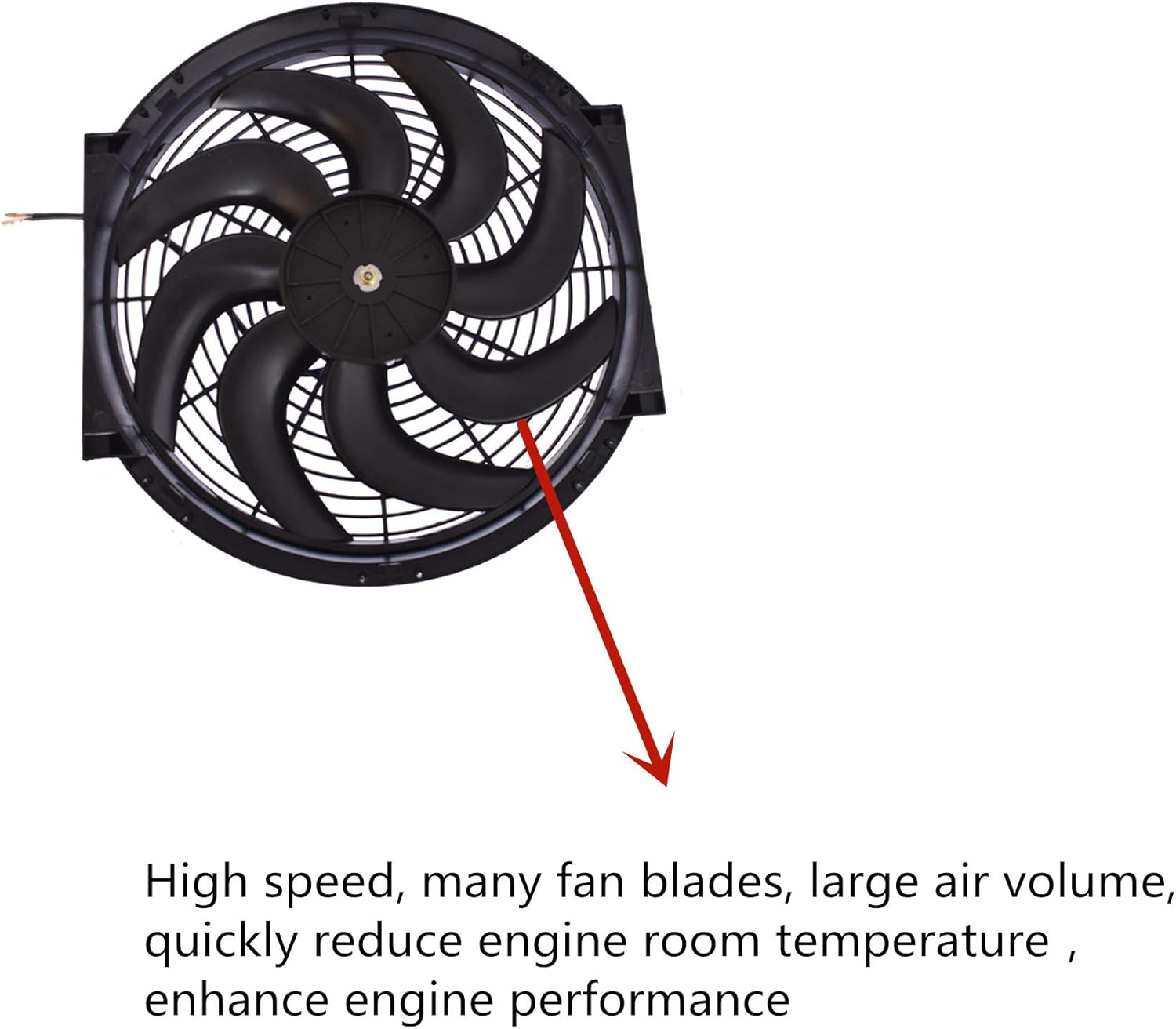2 Set 12 inch Universal Electric Condenser Radiator Slim Cooling Fan U78398