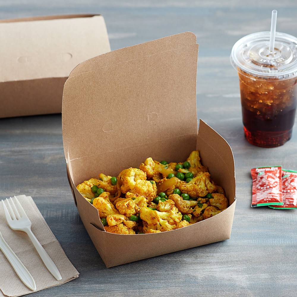 Kraft Microwavable Paper Take-Out Container - 240/Case D967392