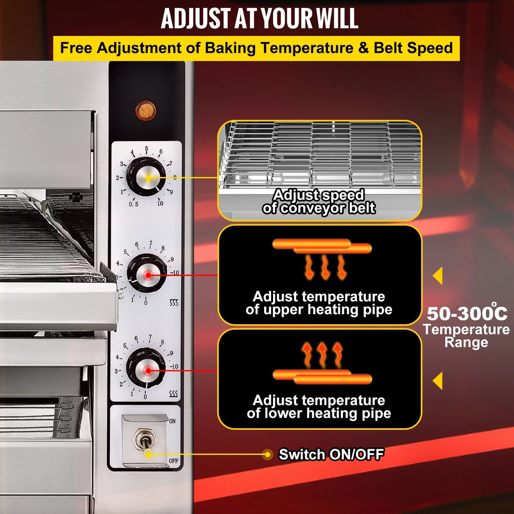 Stainless Steel Countertop Conveyor Pizza Oven for 14" Pizza G768