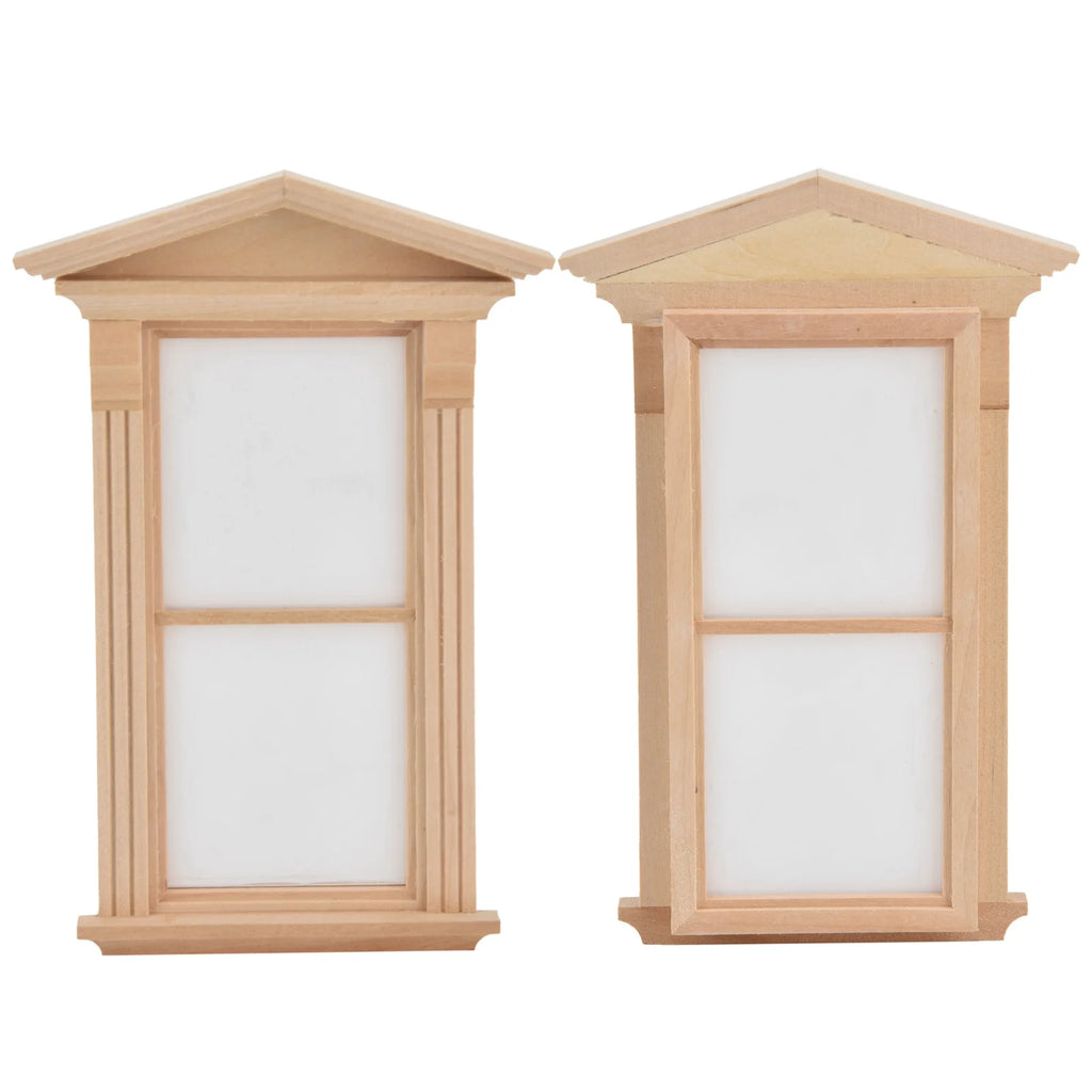 1:12 Wooden Unpainted Dollhouse Door Window Miniature Decoration Accessories L565