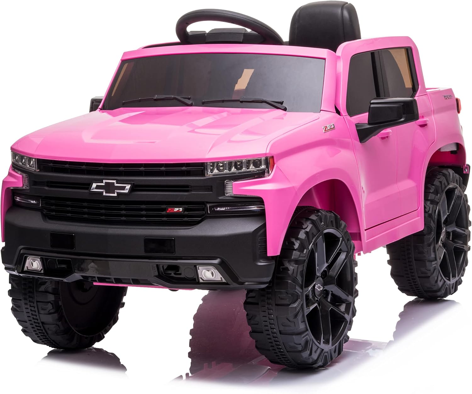 Black 12V Licensed Chevrolet Silverado Trail Boss LT Kids Ride On Truck X939531