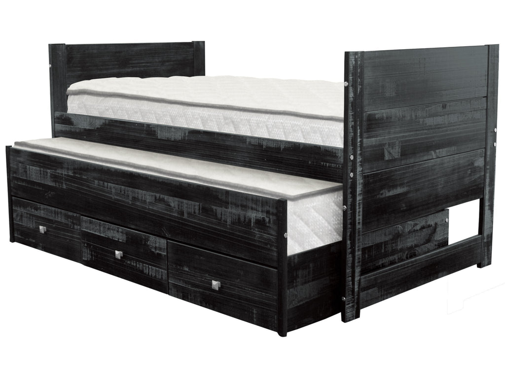 Twin Captains Bed with Twin Trundle and 3 Built in Drawers E357879