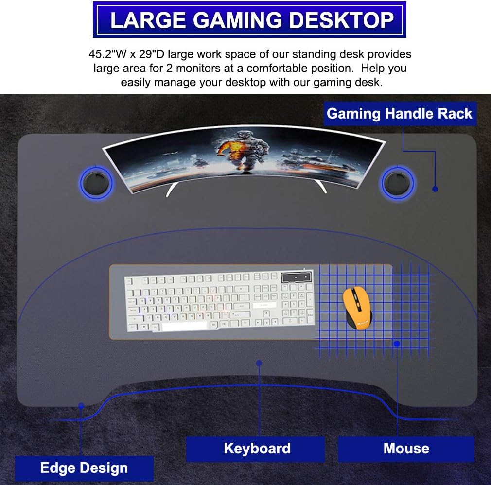 Gaming Desk 45 W x 29 D Computer Desk with Cup Holder Headphone Hook B9903