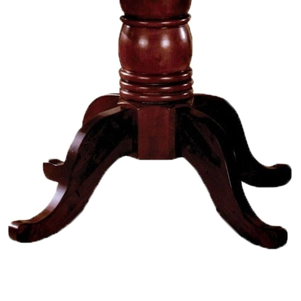 Cherry Brown Wooden Table with Round Top and Pedestal Base A67156