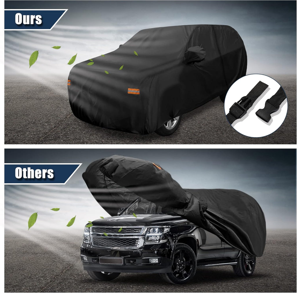 Black 190T PU Waterproof SUV Car Cover Pack of 2 R2411