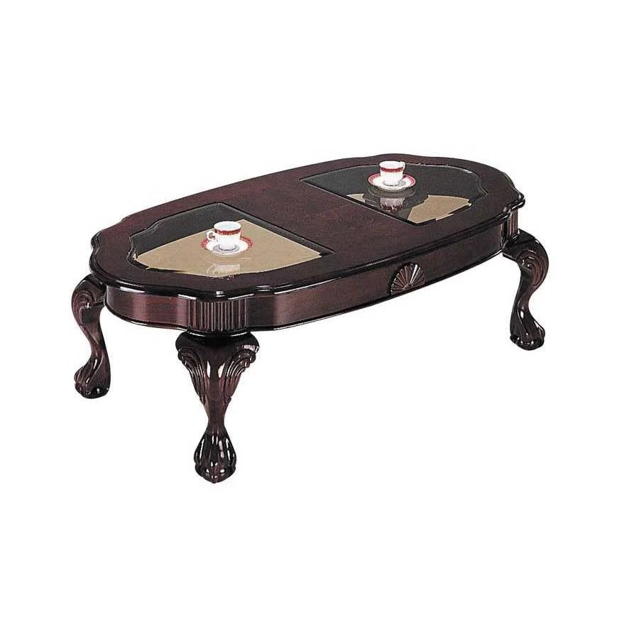 Cherry Glass 3-Piece Coffee End Table Set M9046