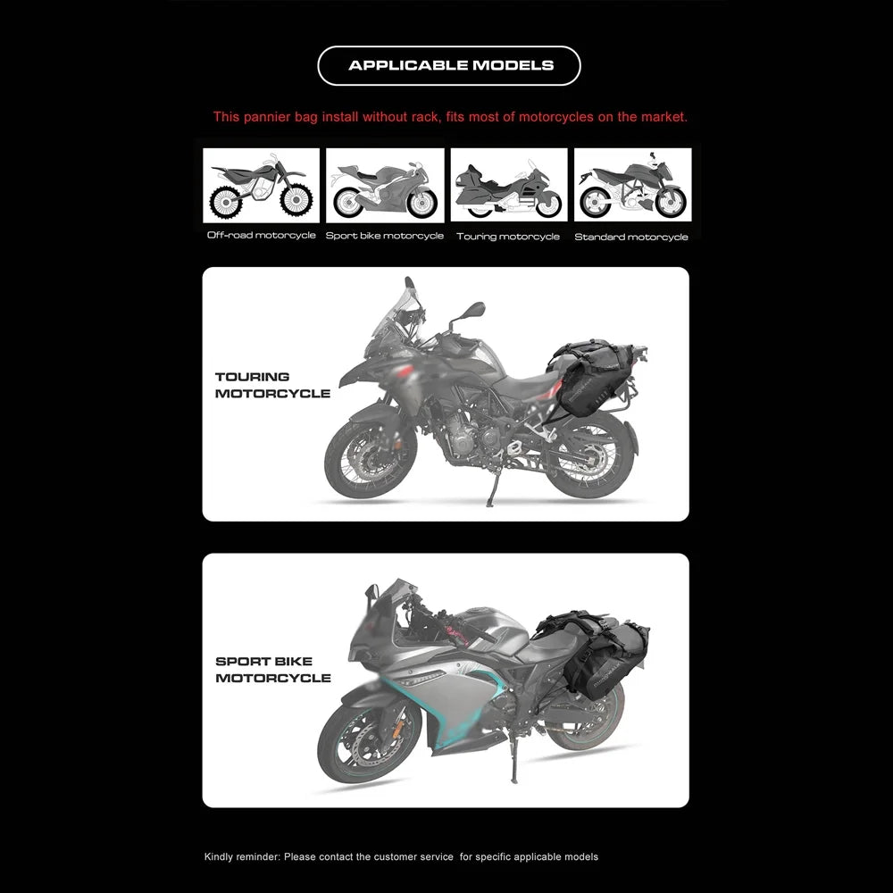 Motorcycle Rearseat Bag Large Capacity Universal Riding Rear Bag C291