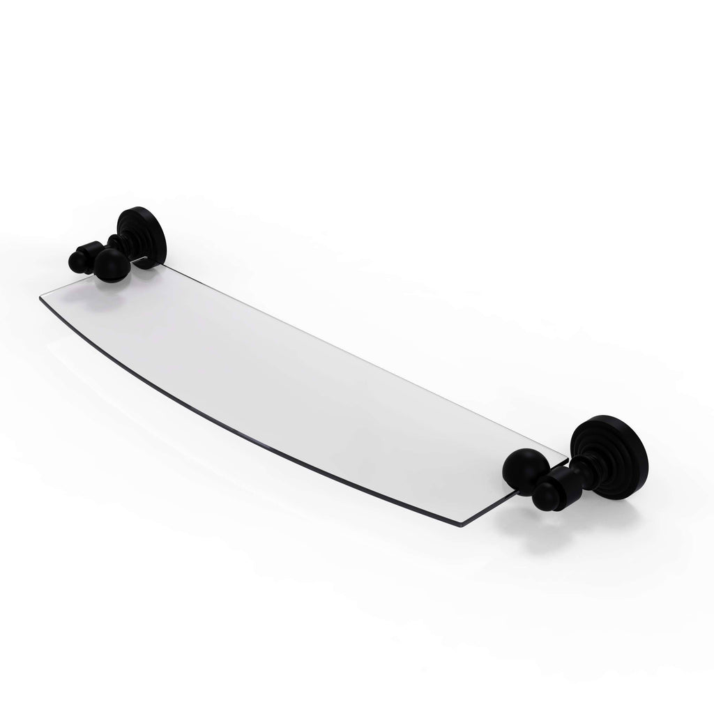 Matte Black 18 inch Glass Shelf B726325