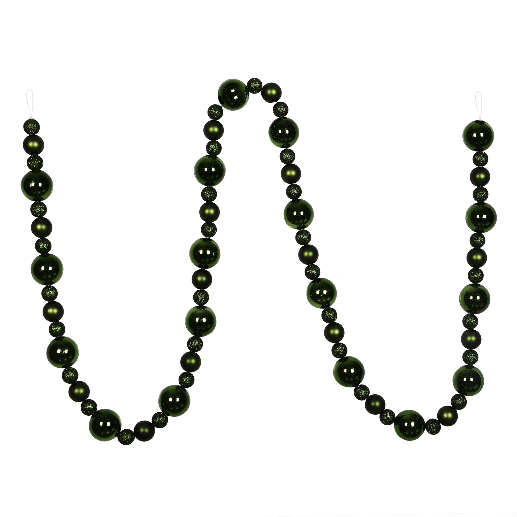9' Moss Green Christmas Ball Ornament Garland S5569