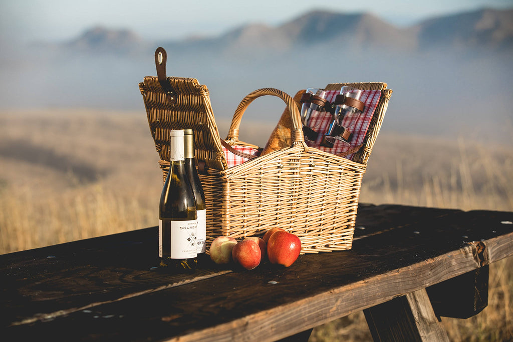 Red/White Plaid Willow Basket K403907