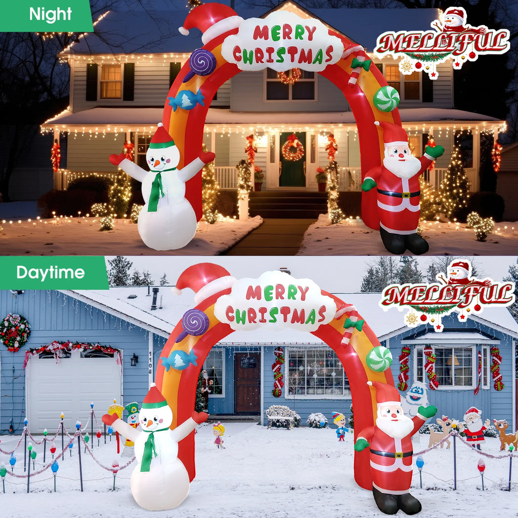 Christmas Inflatable Arch with Santa Claus And Snowman S349045