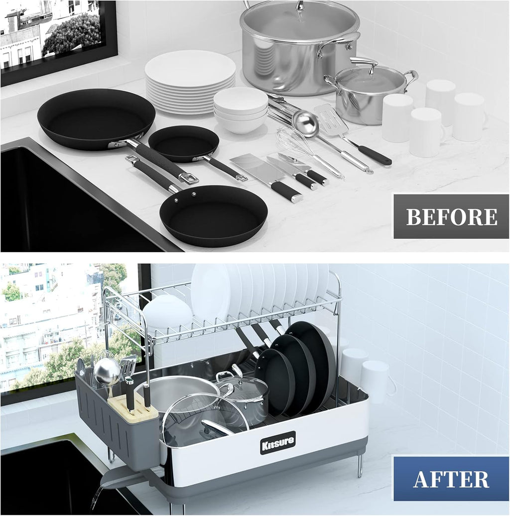 2-Tier Dish Drying Rack with Drainboard B323