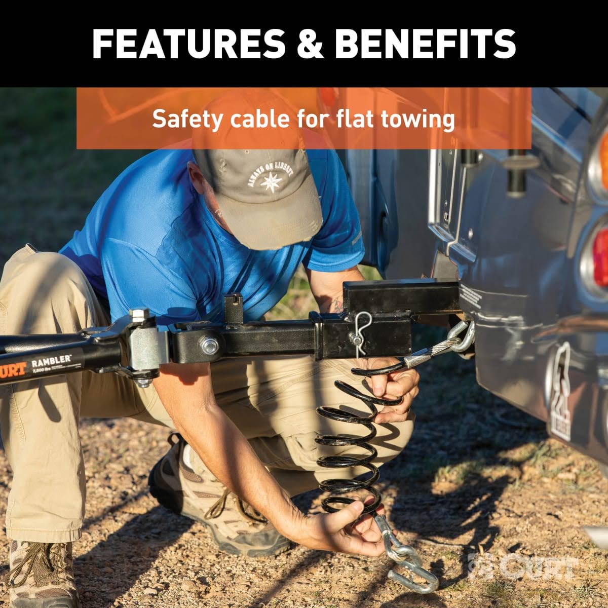 Tow Bar Safety Cable with Hooks M979