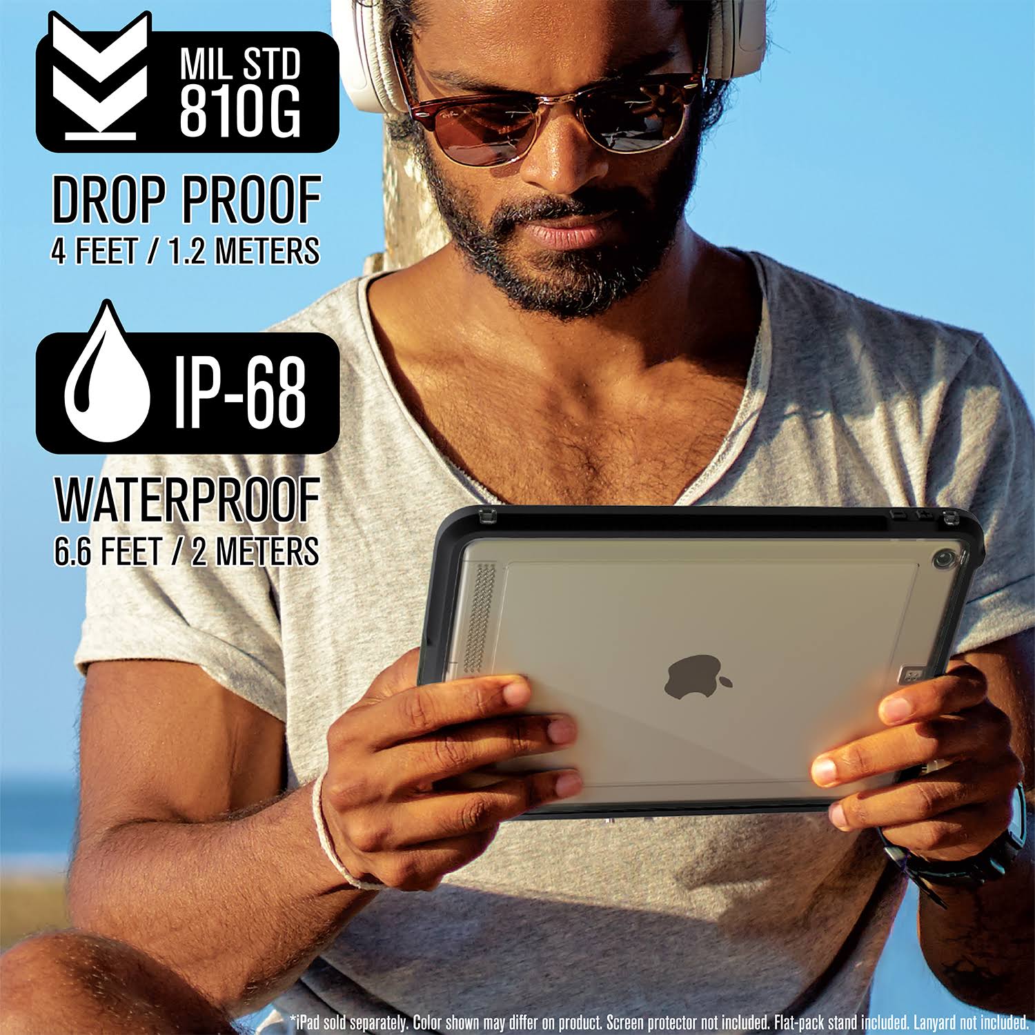 Black Waterproof Case for iPad 10.2in 7th Gen E95714