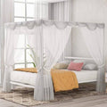 Queen Canopy Bed White L1305