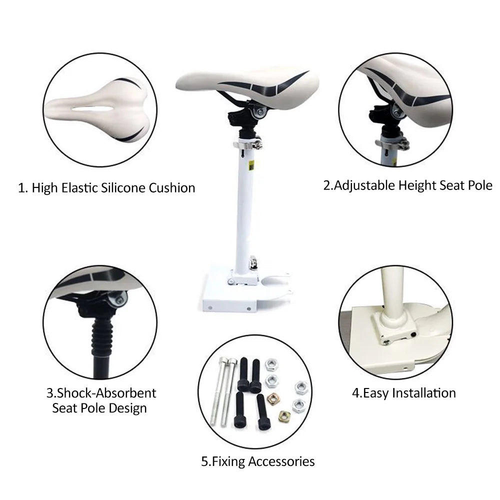 Electric Skateboard Saddle with Adjustable Height, Foldable Seat Chair Replacement V650