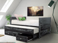 Twin Captains Bed with Twin Trundle and 3 Built in Drawers E357879