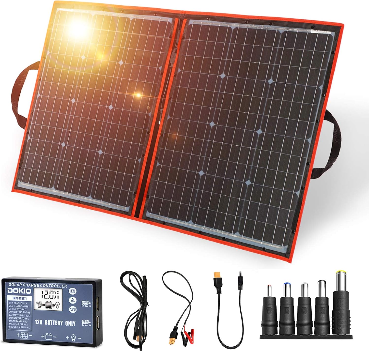 220W 18V Portable Foldable Solar Panel Kit with Controller Y778442