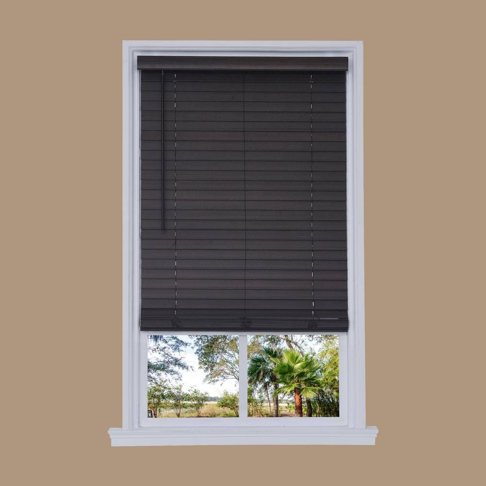 Walnut Faux Wood Cordless Horizontal Blinds B178