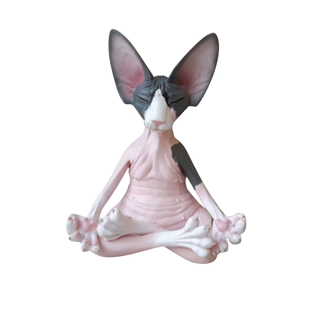 Sphynx Cat Meditate Collectible Figurines Miniature Handmade Z158