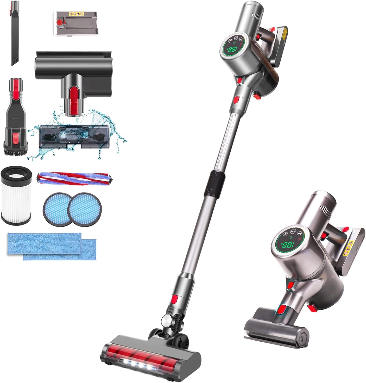 Cordless Stick Vacuum Cleaner with LED Display H164