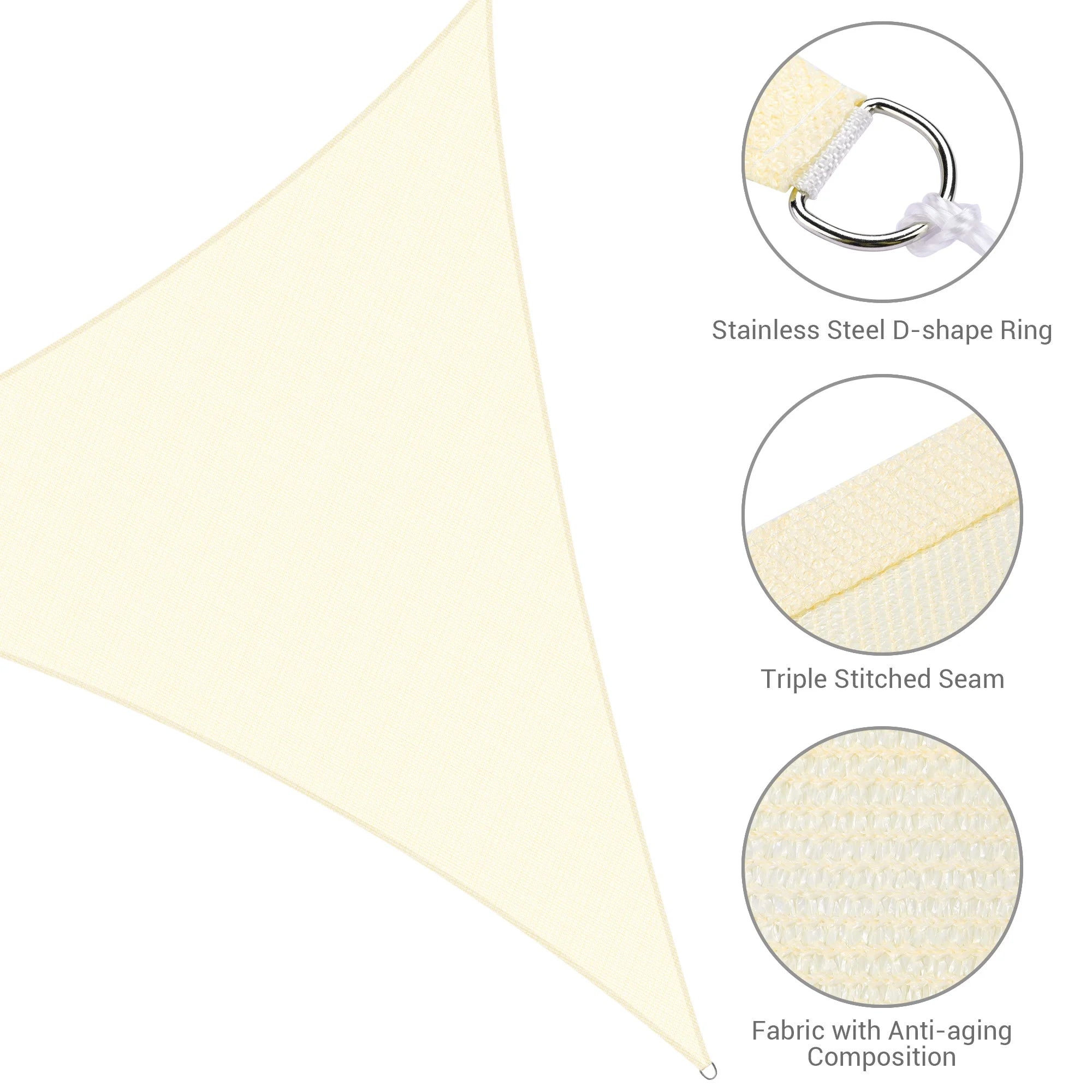 Off White Triangle Sun Shade Sail Canopy R4335
