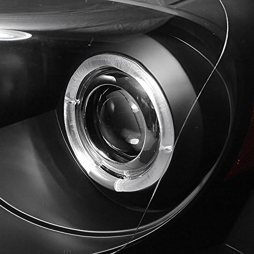Black Dual Halo Projector LED Headlights and Dark Red Tail Lights X794
