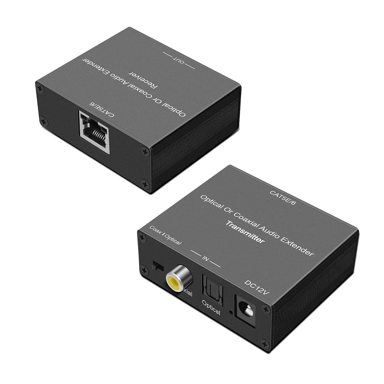 Optical/Coaxial Digital Audio Extender over Cat5E/6 Cable up to 990' (300m) S554