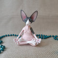 Sphynx Cat Meditate Collectible Figurines Miniature Handmade Z158