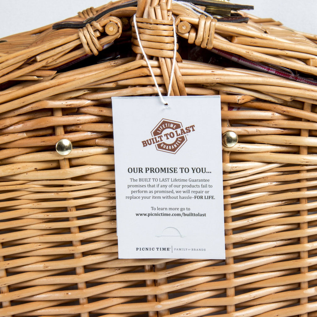 Red/White Plaid Willow Basket K403907