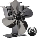 Silver Pack of 2 Aluminium Stove Fan with Magnetic Thermometer D687825