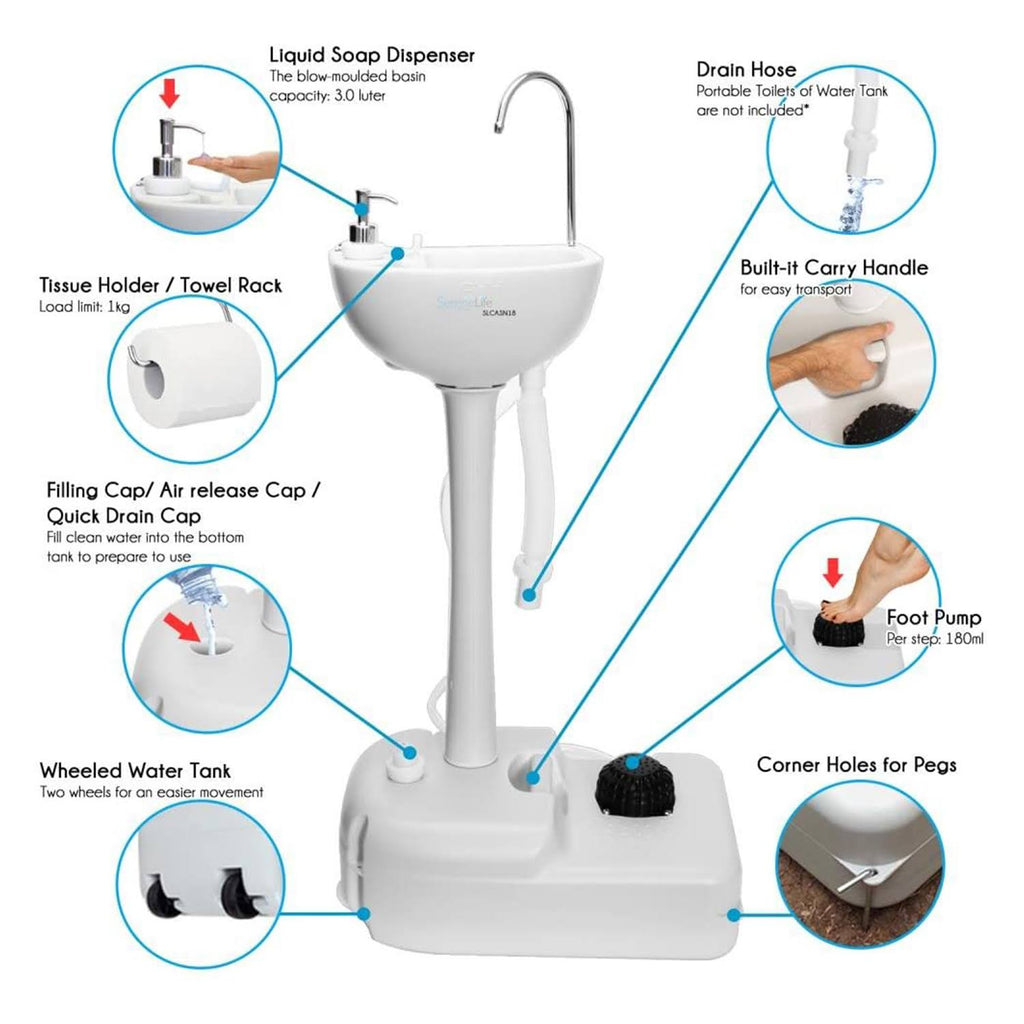 Portable Hand Wash Sink Stand Washing Stations (4 Pack) E9091