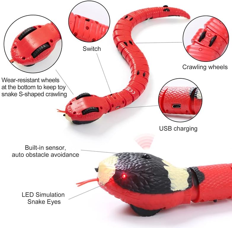 Red 40cm Remote Control Snake Cat Toy I203938