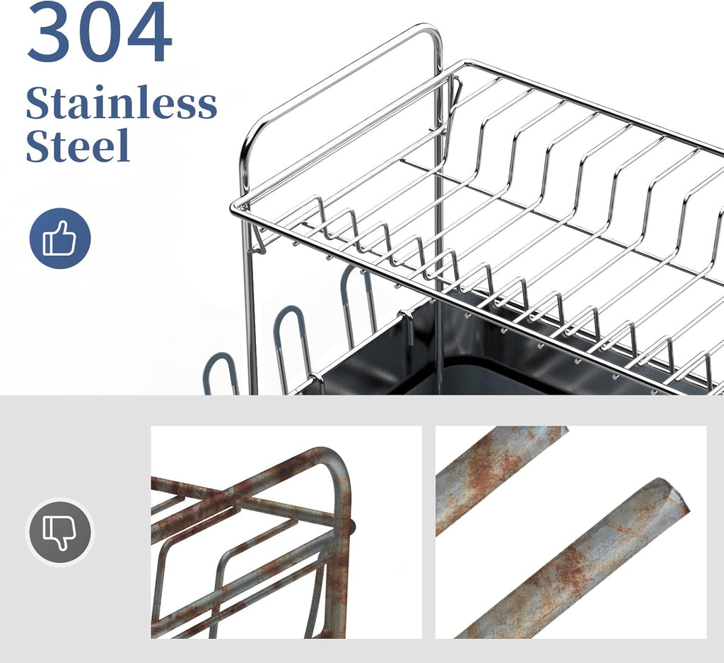 2-Tier Dish Drying Rack with Drainboard B323