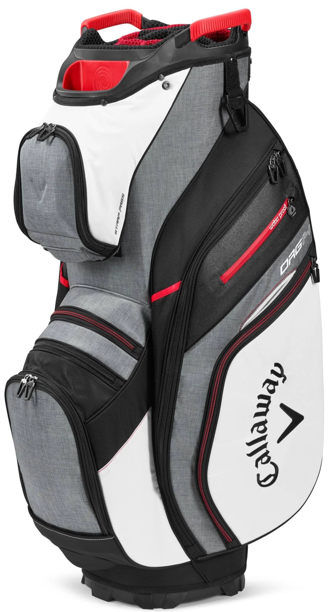 14 Cart Bag White Charcoal Black Red B9334