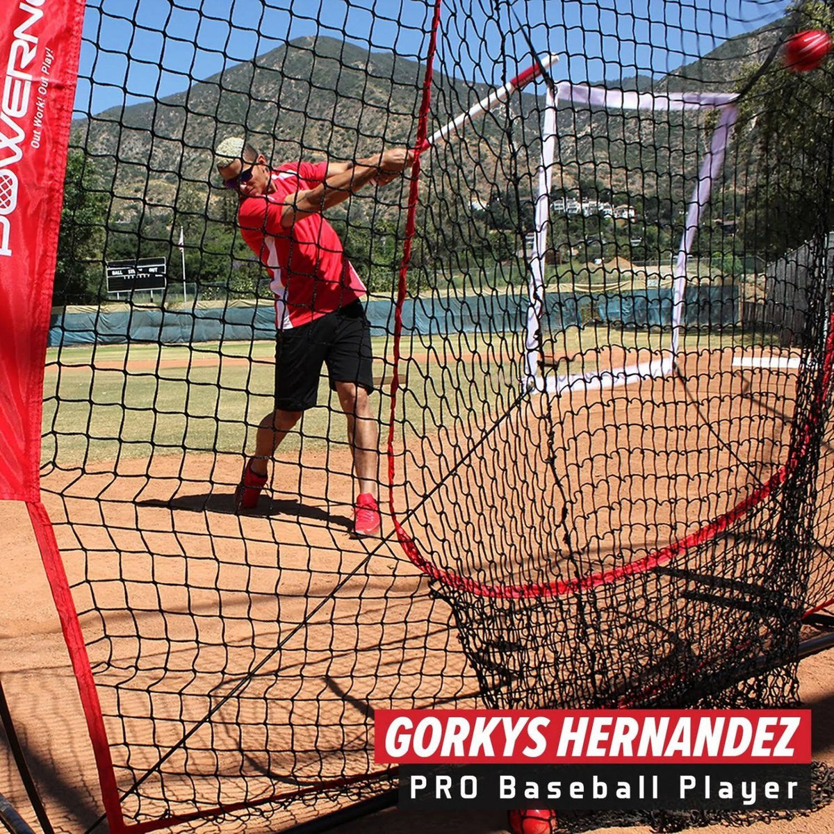 7x7 Practice Net Bundle with Strike Zone Ball Caddy and 3 Training Balls P149