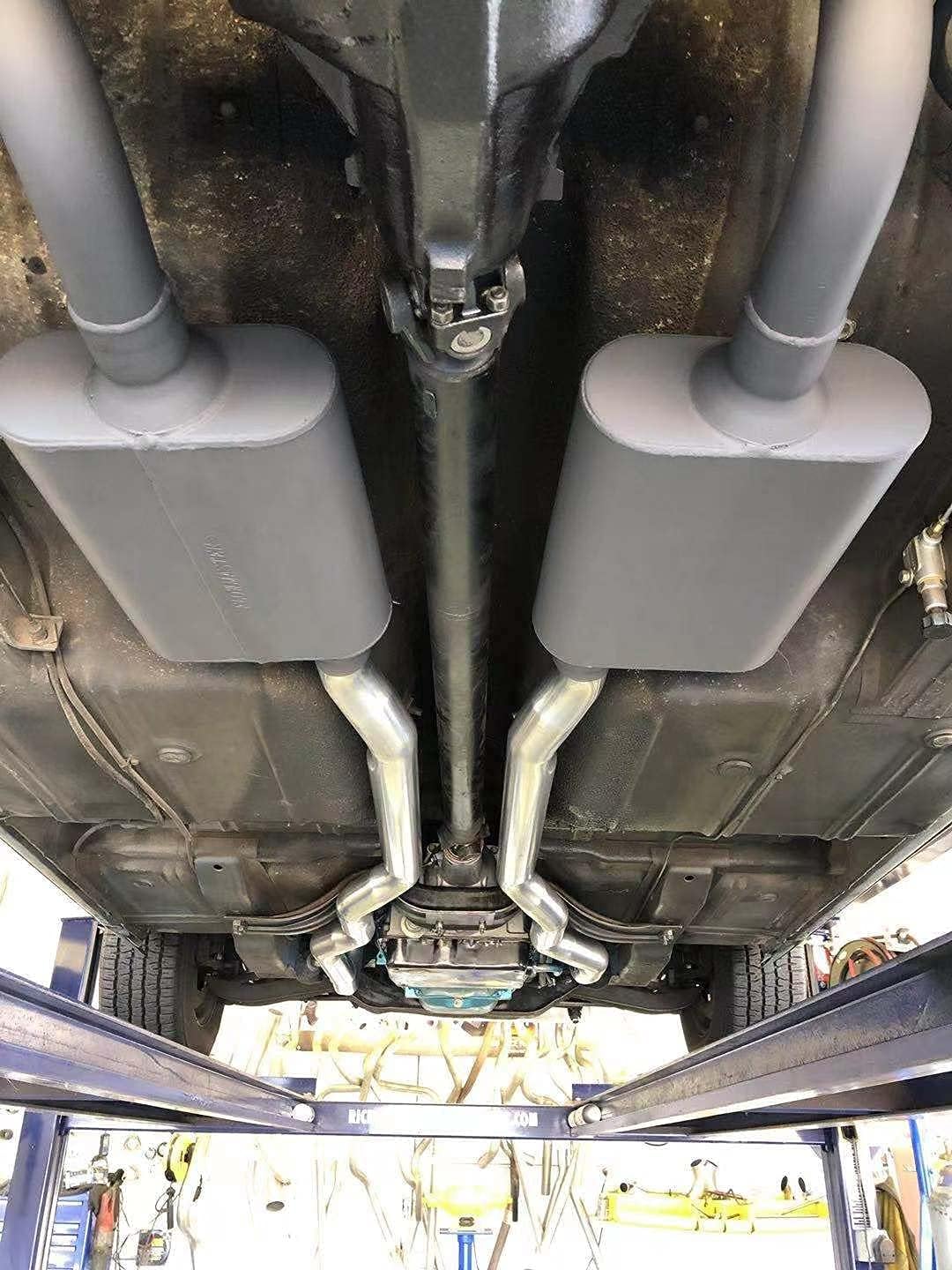 Dual Chamber 3 inch inlet/3 inch outlet Performance Automotive Muffler Exhaust Pack of 2 Y207