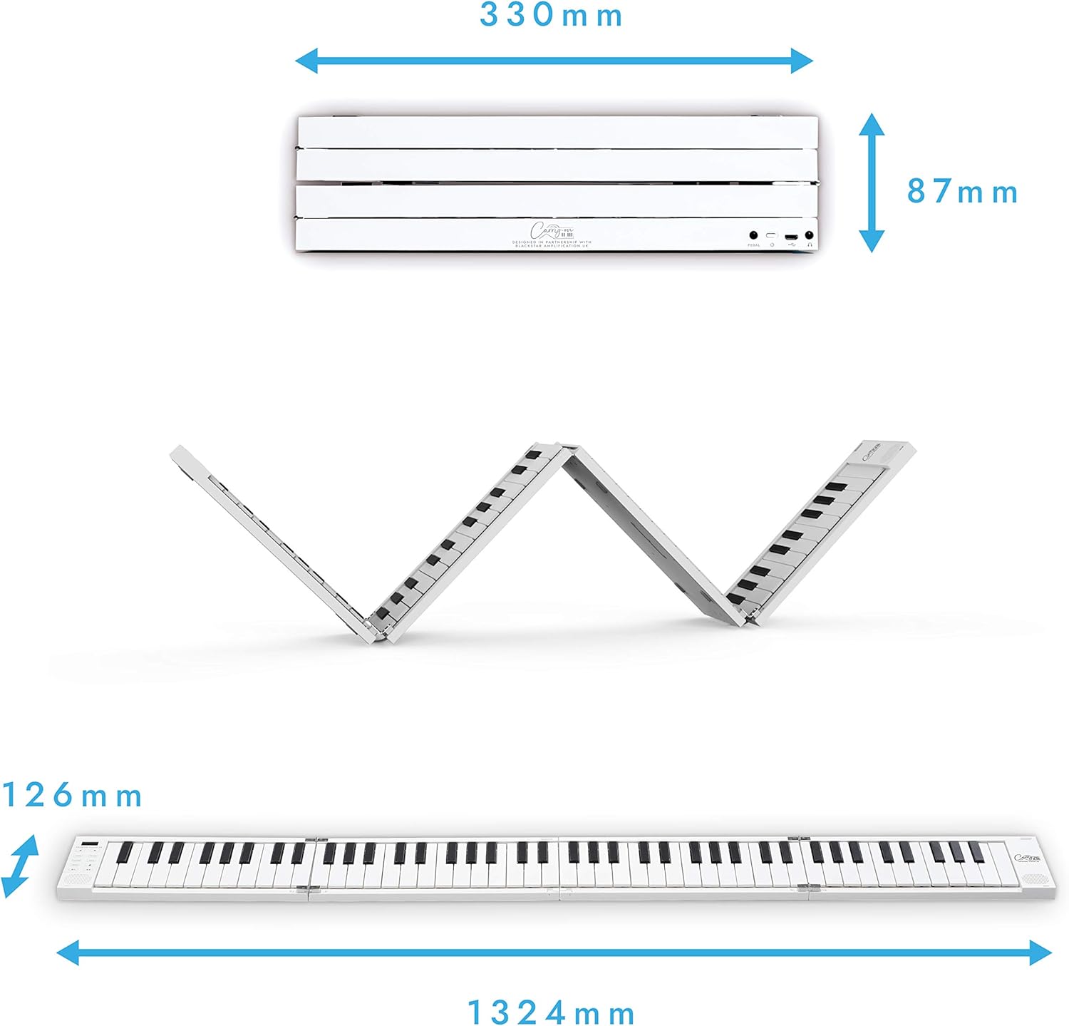 White Portable 88 Key Digital Piano Keyboard with Rechargeable Battery K769788