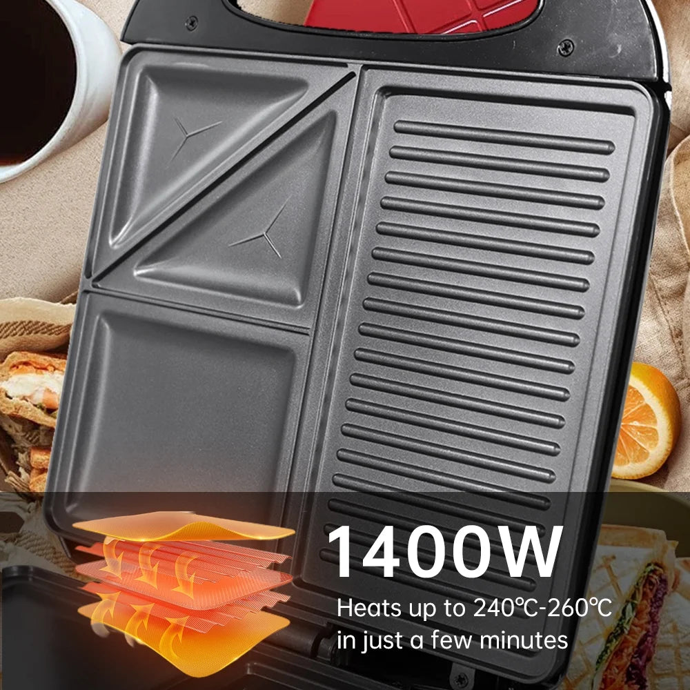 Bread Machine Waffle Maker with Non-Stick Coating C518